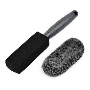 Car Wheel Cleaning Brush Tool Tire Washing Clean Soft Bristle Cleaner Black Easy To Cleaning Rims Spokes Wheel Brush