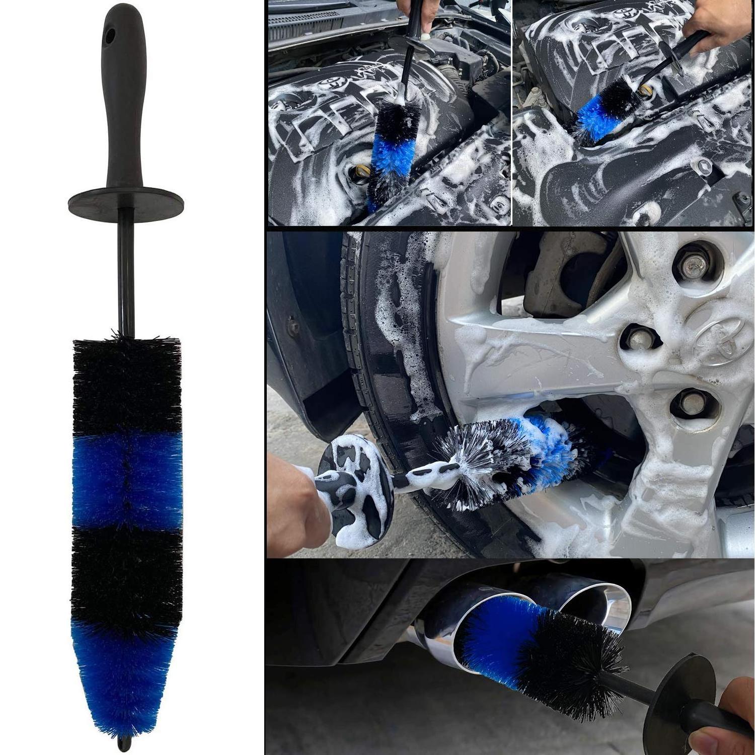 Car Duster Cleaning Brush Wheel and Fender Brush Auto Brushes for Car Detailing Kit Blue