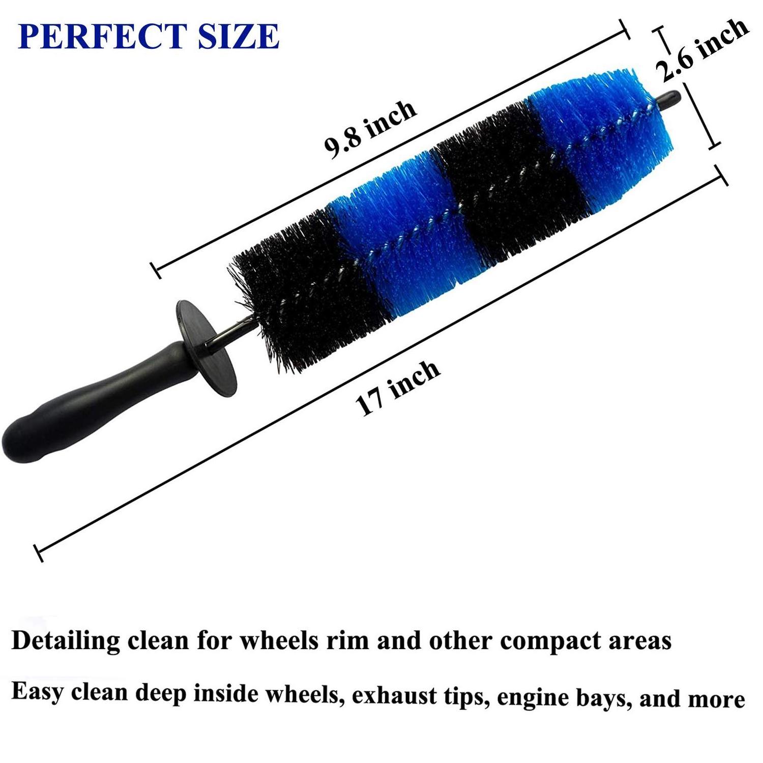 Car Duster Cleaning Brush Wheel and Fender Brush Auto Brushes for Car Detailing Kit Blue