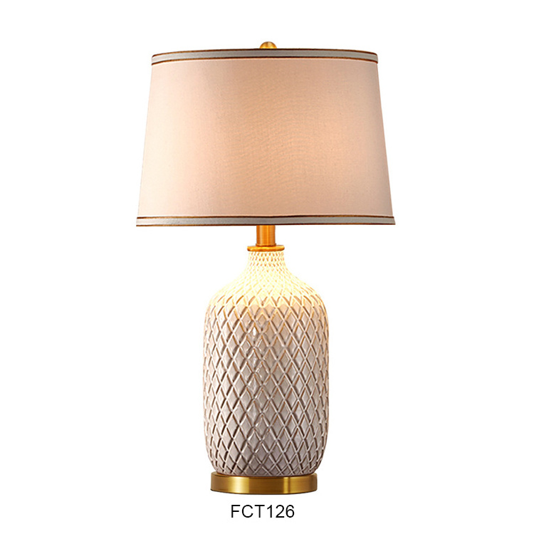 home living room restaurant bedside decorative luxury antique aged white ceramic table lamps