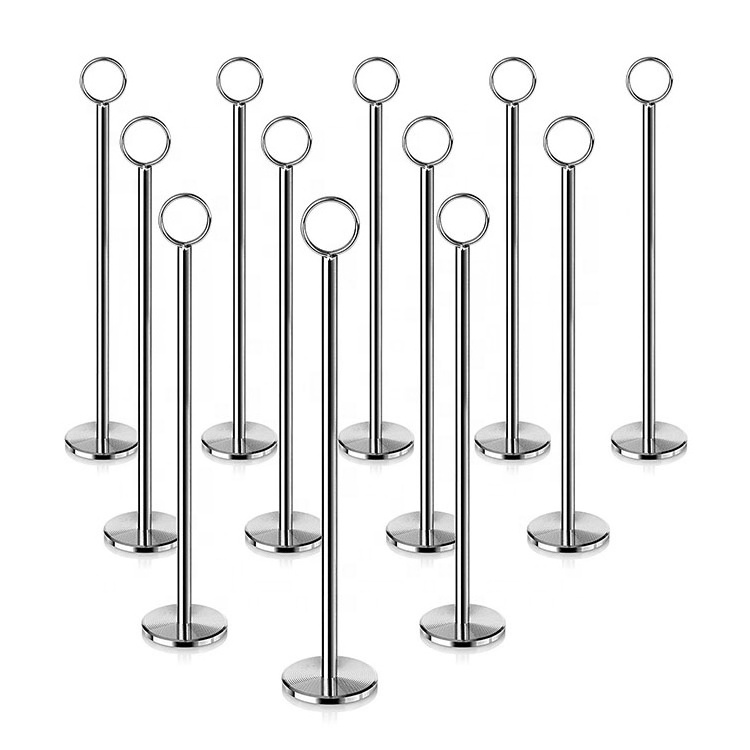 wedding restaurant free stand metal photo menu place card table number holders