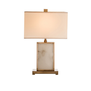 hotel home living room alabaster decorative antique brass luxury modern table lamp