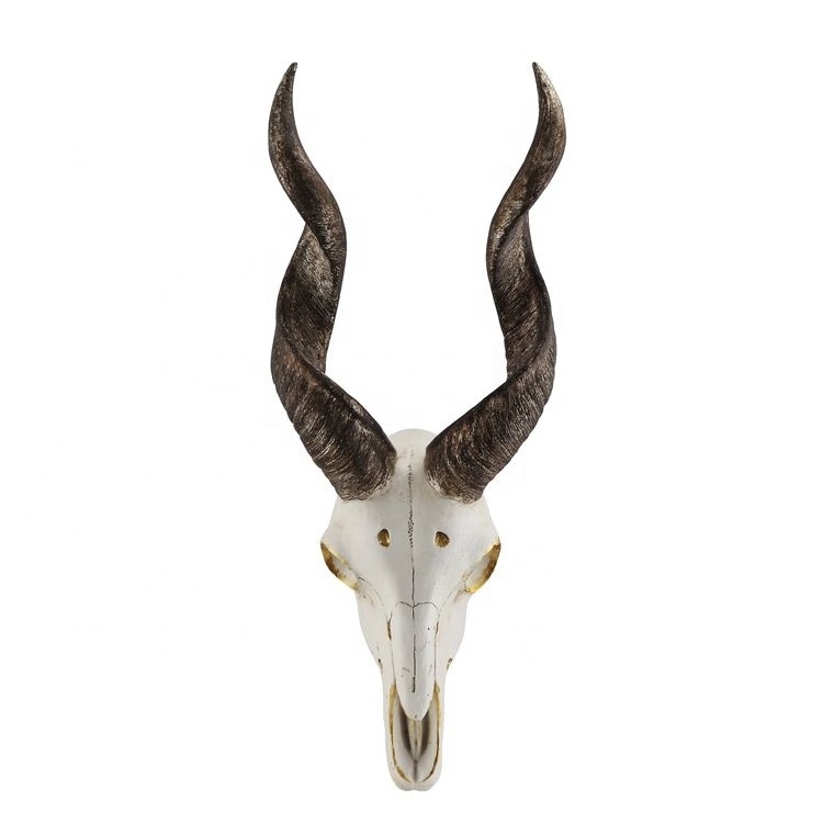 wall mount decor white artificial statues resin deer head