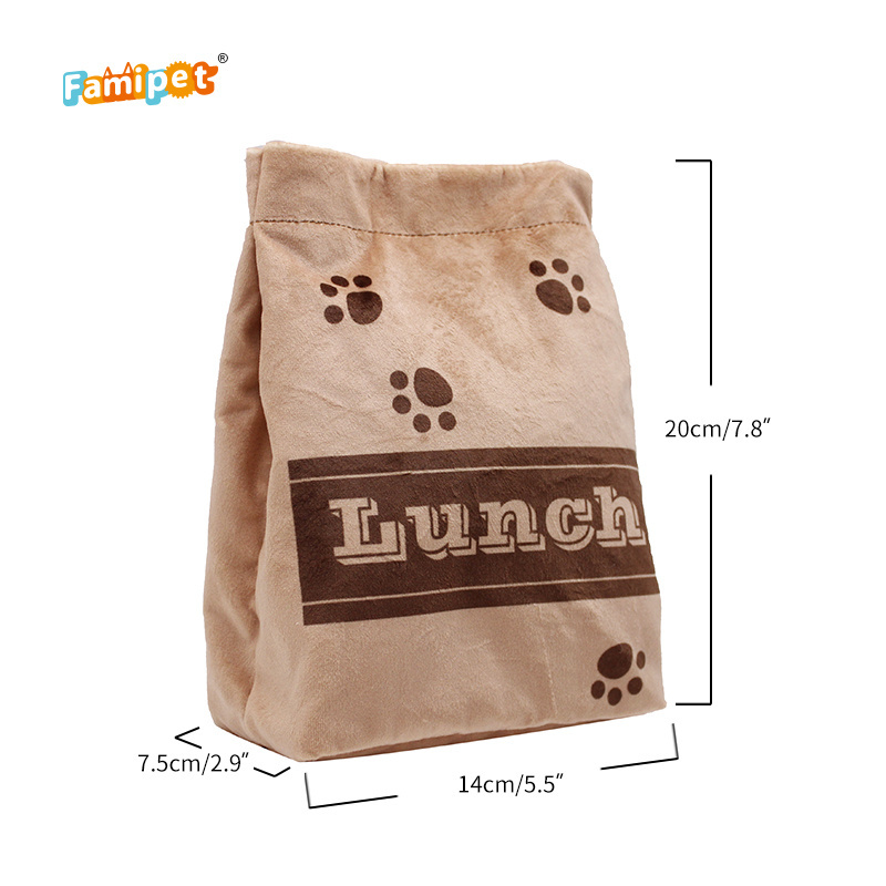 Famipet Wholesale New Design Fast Food Lunch Pack Series Squeaky Dog Toy Stuffed Plush Pet Toys for Dog