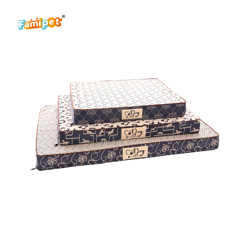 Famipet Custom Comfy Rectangle Memory Foam Pet Dog Crate Bed Mattress Orthopedic Dog Bed with Removable Washable Cover