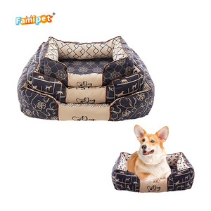 Famipet Manufacturer Custom Wholesale New Design Luxury Comfy Breathable Rectangle Soft Washable Pet Cat Dog Bed