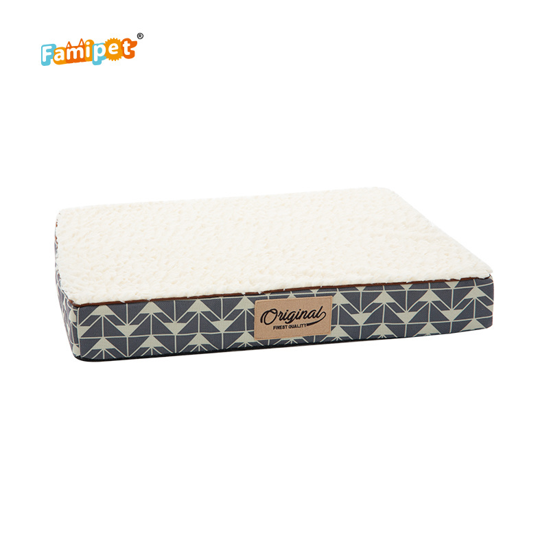 Famipet Custom Comfortable Rectangle Memory Foam Pet Dog Crate Bed Mattress Orthopedic Dog Bed with Removable Washable Cover