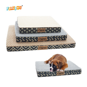 Famipet Custom Comfortable Rectangle Memory Foam Pet Dog Crate Bed Mattress Orthopedic Dog Bed with Removable Washable Cover