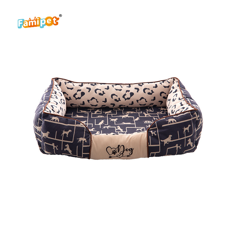 Famipet Manufacturer Custom Wholesale New Design Luxury Comfy Breathable Rectangle Soft Washable Pet Cat Dog Bed