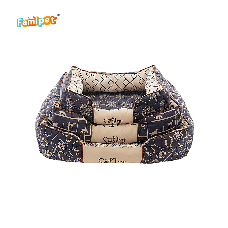 Famipet Manufacturer Custom Wholesale New Design Luxury Comfy Breathable Rectangle Soft Washable Pet Cat Dog Bed