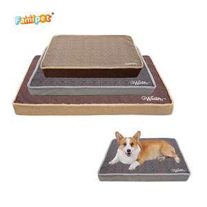 Famipet Manufacturer Custom Comfortable Rectangle Memory Foam Pet Dog Bed Mattress Orthopedic Dog Bed