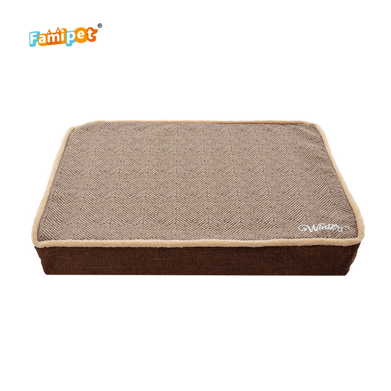 Famipet Manufacturer Custom Comfortable Rectangle Memory Foam Pet Dog Bed Mattress Orthopedic Dog Bed