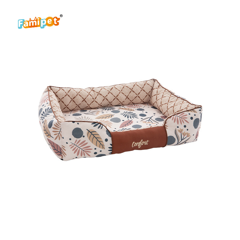 Famipet Manufacturer Custom New Design Luxury Comfy Breathable Rectangle Soft Washable Pet Cat Dog Bed