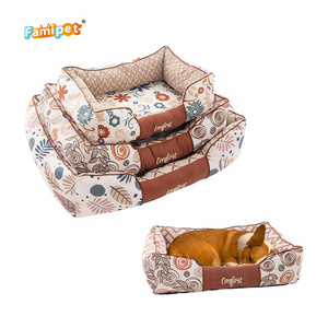 Famipet Manufacturer Custom New Design Luxury Comfy Breathable Rectangle Soft Washable Pet Cat Dog Bed