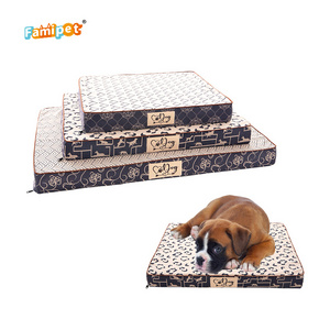 Famipet Manufacturer Custom Comfy Rectangle Memory Foam Dog Crate Bed Mattress Orthopedic Dog Bed with Removable Washable Cover