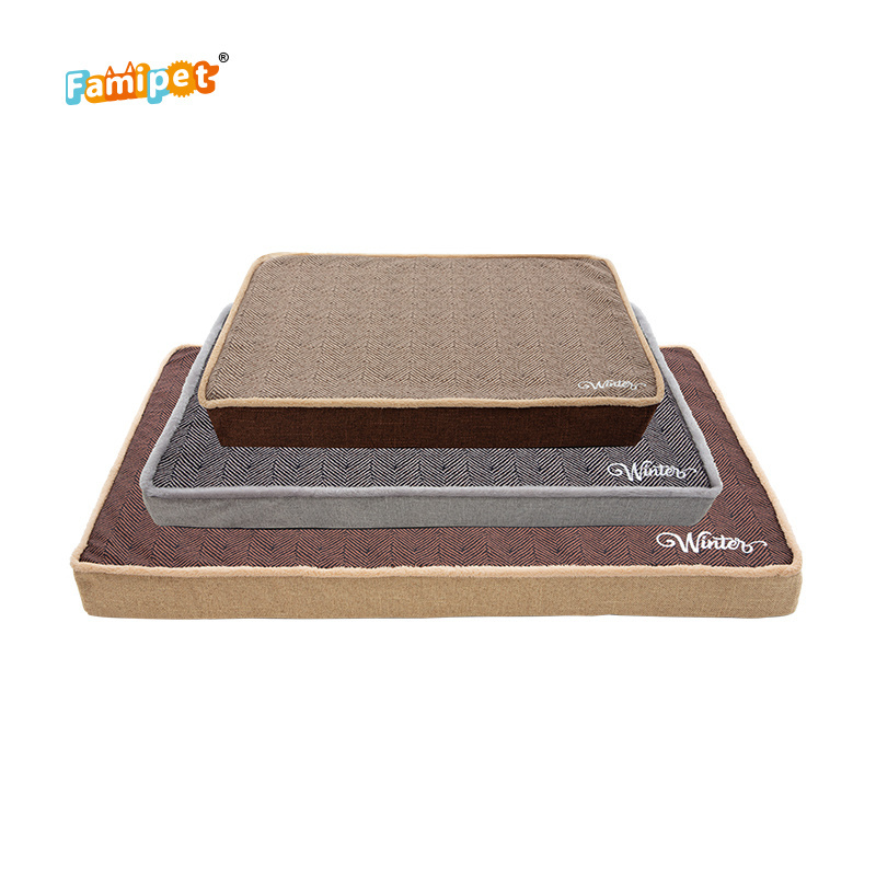 Famipet Manufacturer Custom Comfortable Rectangle Memory Foam Pet Dog Bed Mattress Orthopedic Dog Bed