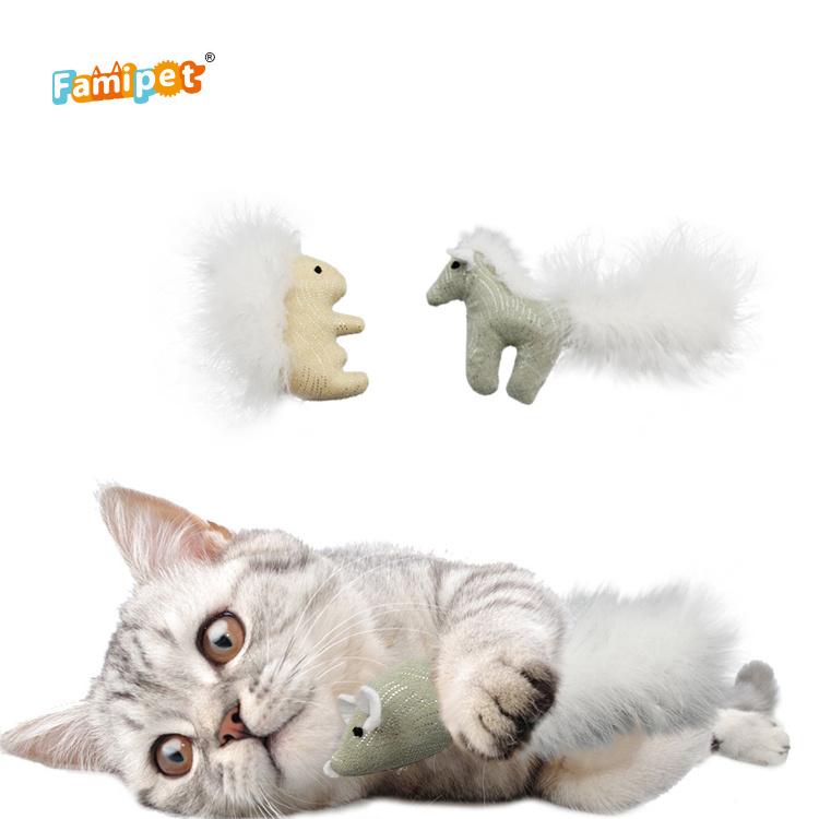 Famipet Manufacturer Wholesale Cute Horse Squirrel Mouse Interactive Catnip Cat Toys