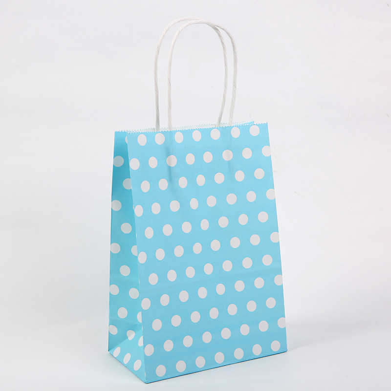 Affordable 8 Colors Dot Design Packaging Bags Mini Kraft Paper Gift Bags for Events