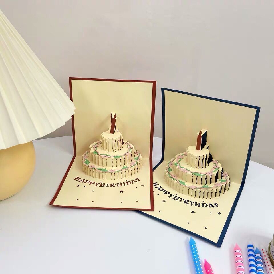 China Wholesale Price Bulk Greeting Cards Funny 3D Laser Pop Up Happy Birthday Card for Sale