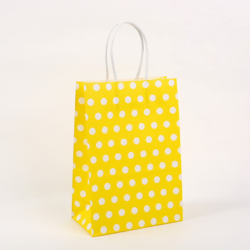 Affordable 8 Colors Dot Design Packaging Bags Mini Kraft Paper Gift Bags for Events