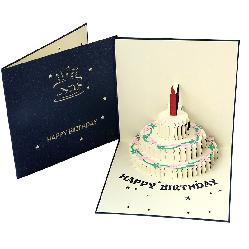 China Wholesale Price Bulk Greeting Cards Funny 3D Laser Pop Up Happy Birthday Card for Sale