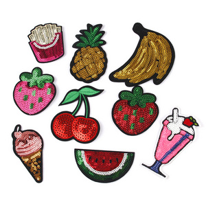 Factory custom design cute iron on embroidery patches colorful 3D sew on sequin patches