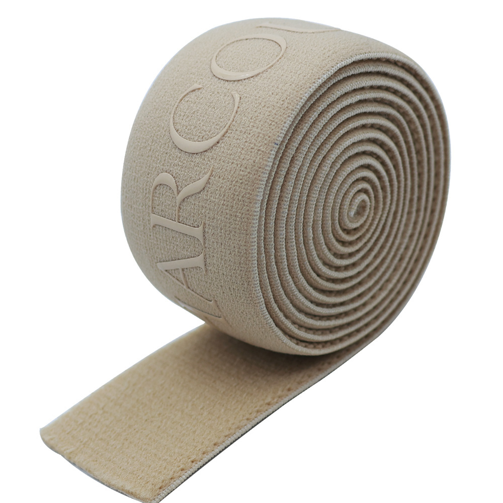 Custom DTM soft nylon polyester woven elastic band anti slip silicone printing branding elastic tape for waistband