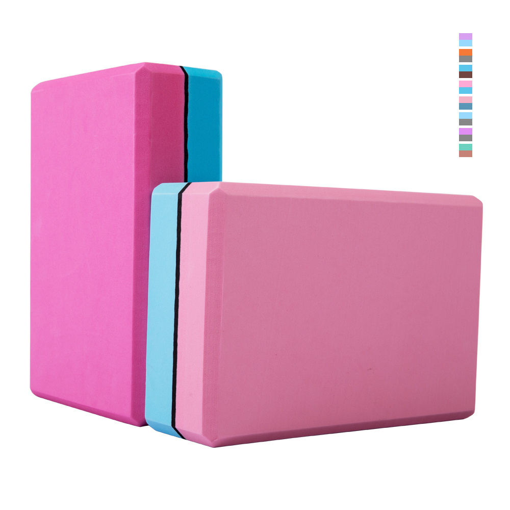 Custom workout fitness brick multi color high density premium anti slip friendly foam EVA yoga block