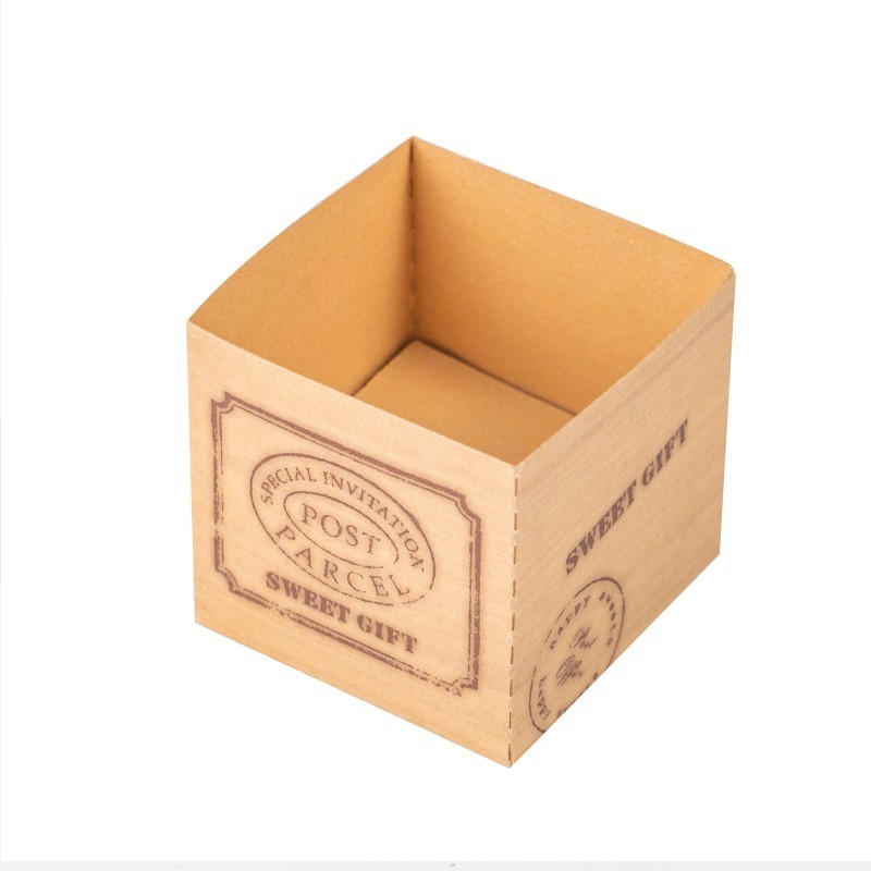 New custom kraft paper baking cake cup packing square heat resisting disposable cupcake packaging box