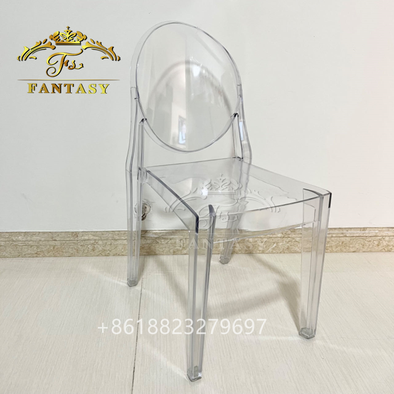 high clear ghost kids chair without arms for kids party