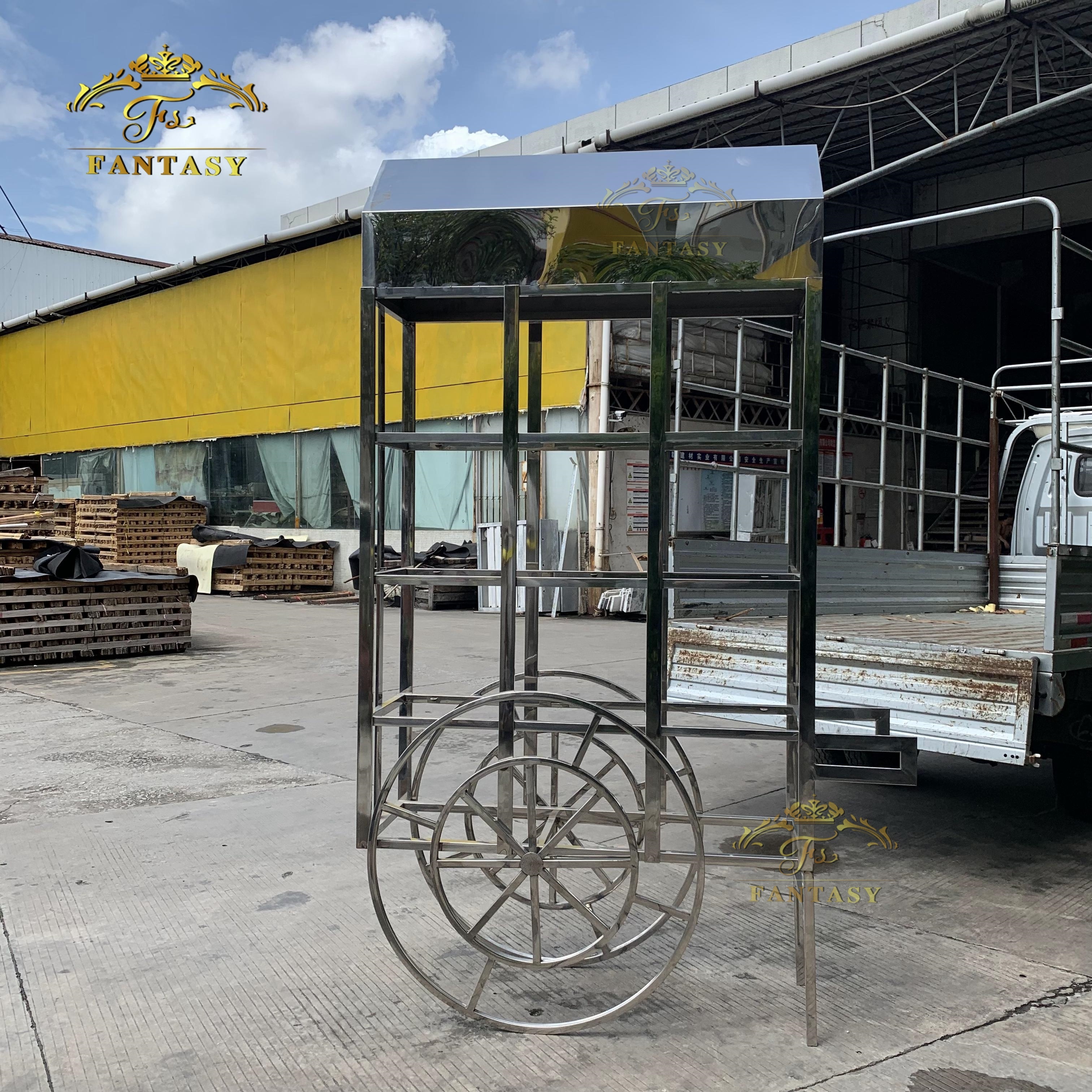 fantasy factory  gold wedding candy carts with wheels for sale