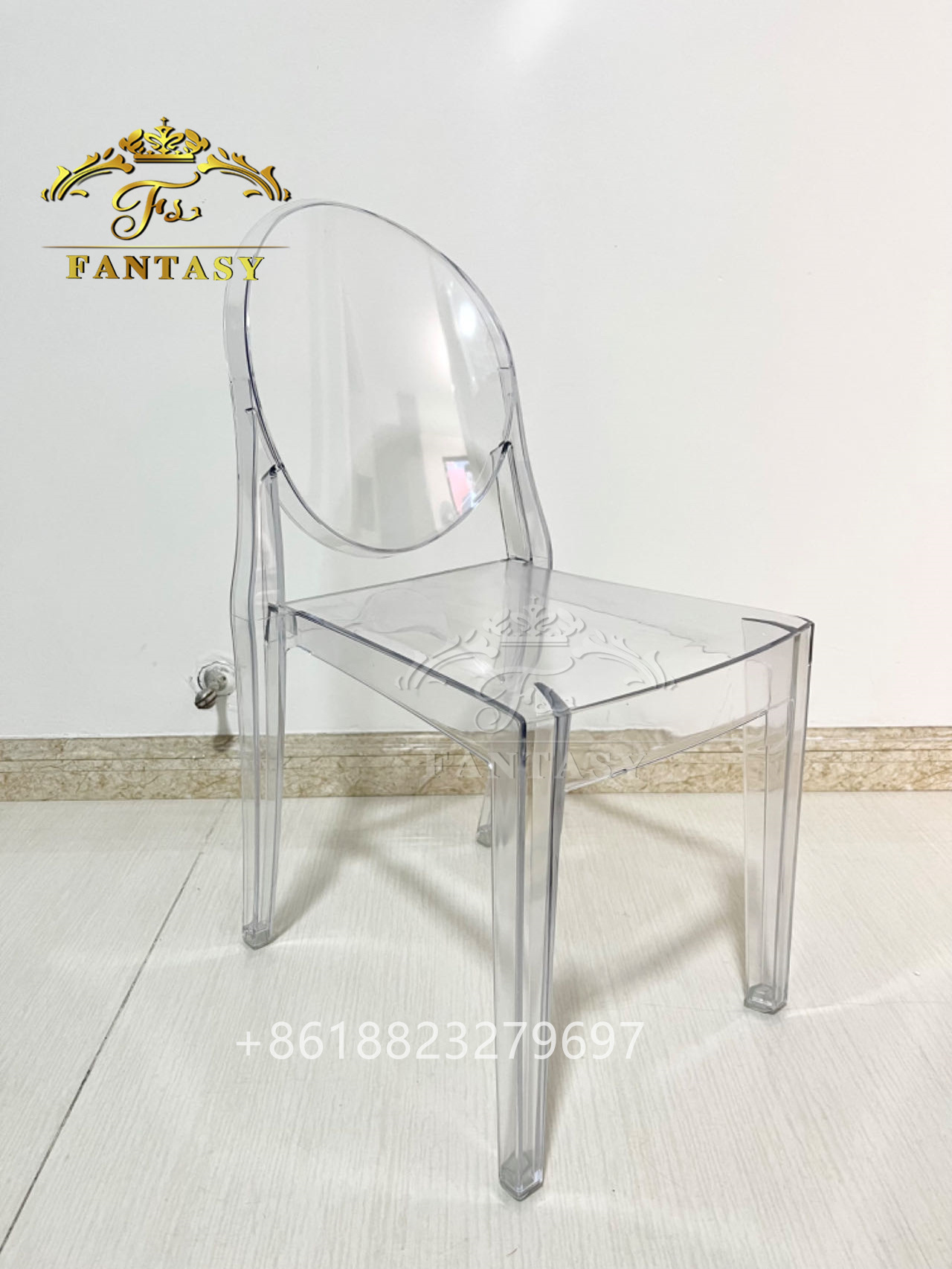 high clear ghost kids chair without arms for kids party