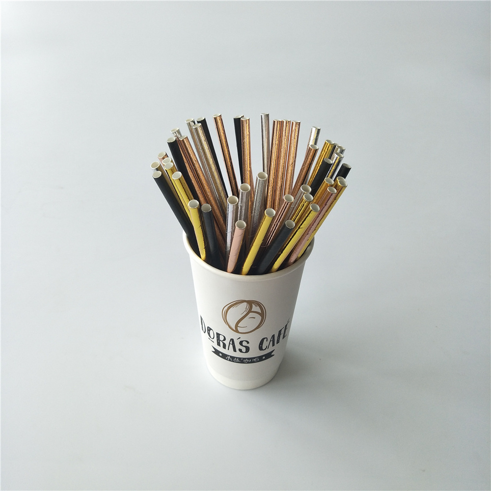 Disposable Multi-color Spoon Straw For Bubble Tea Ice Cream Paper Or Plastic Spoon Straw