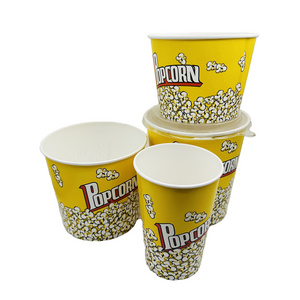 Wholesale Custom Disposable Paper Popcorn Buckets Popcorn Branded Paper Cups Bowls Bucket For Popcorn