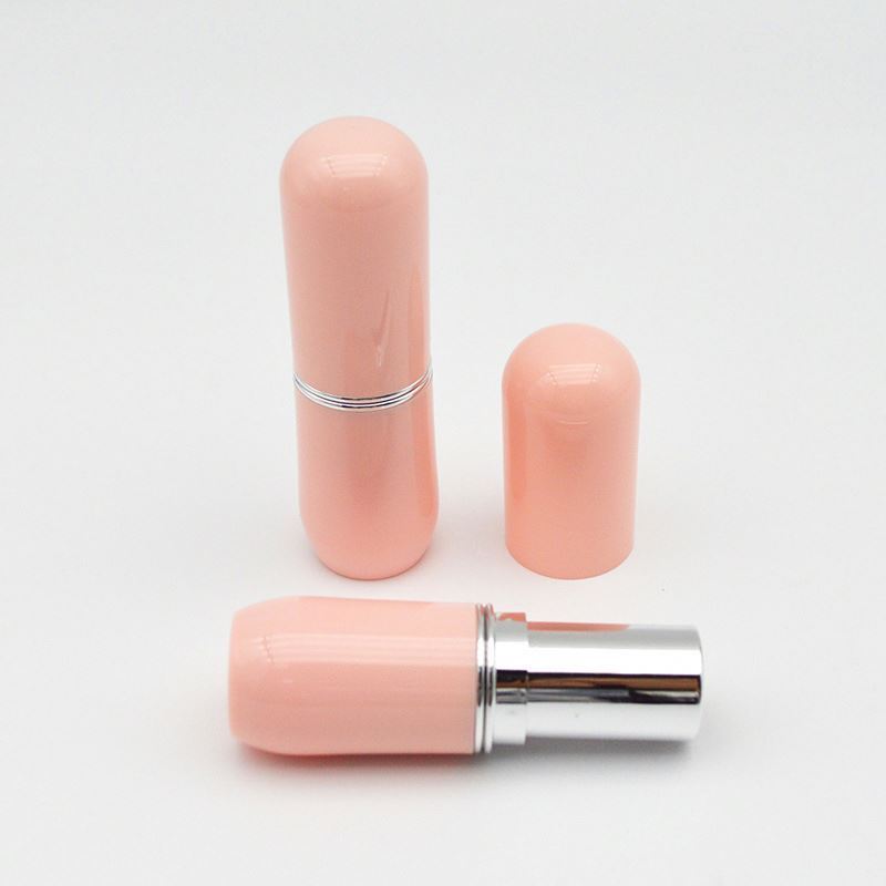 Easy Carry Small Mini Pill Shaped Lovely Pink Bulk Wholesale Unique Logo Lipstick Tube