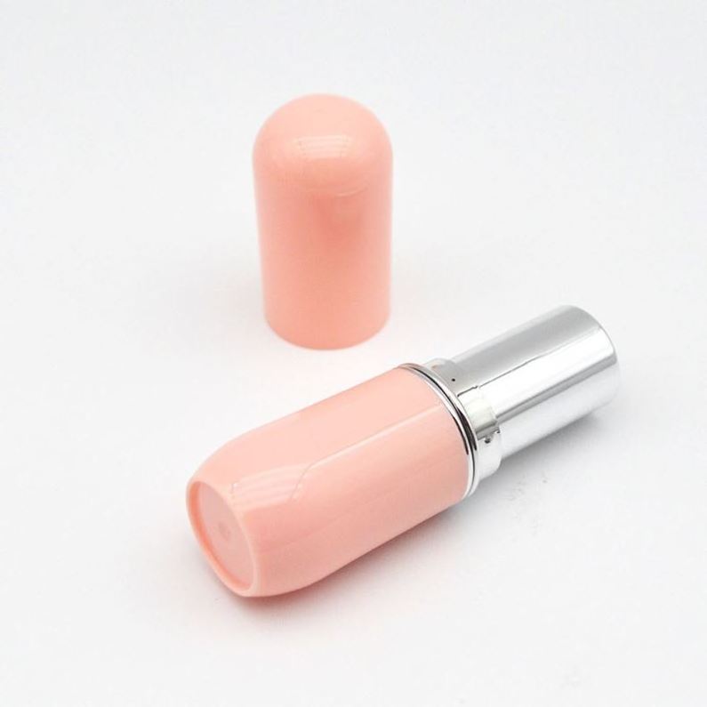 Easy Carry Small Mini Pill Shaped Lovely Pink Bulk Wholesale Unique Logo Lipstick Tube