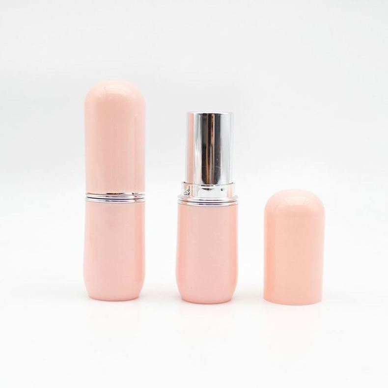 Easy Carry Small Mini Pill Shaped Lovely Pink Bulk Wholesale Unique Logo Lipstick Tube