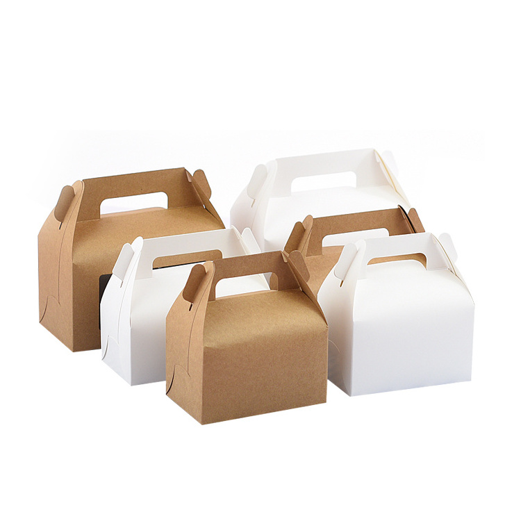 Hot sale fried chicken food box cardboard take away cupcake box with handle