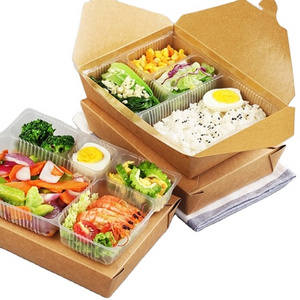 Salad Bowl Kraft Paper Lunch Box Disposable Food Takeaway Packaging Box