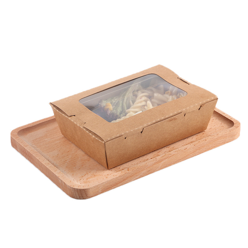 Salad Bowl Kraft Paper Lunch Box Disposable Food Takeaway Packaging Box