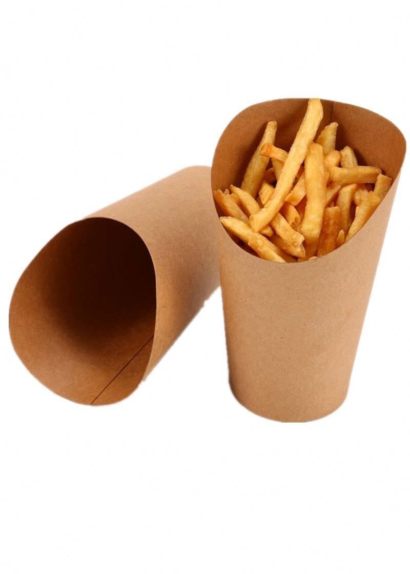 16OZ Waffles Paper cone paper holder for french fries crepe pancake food box