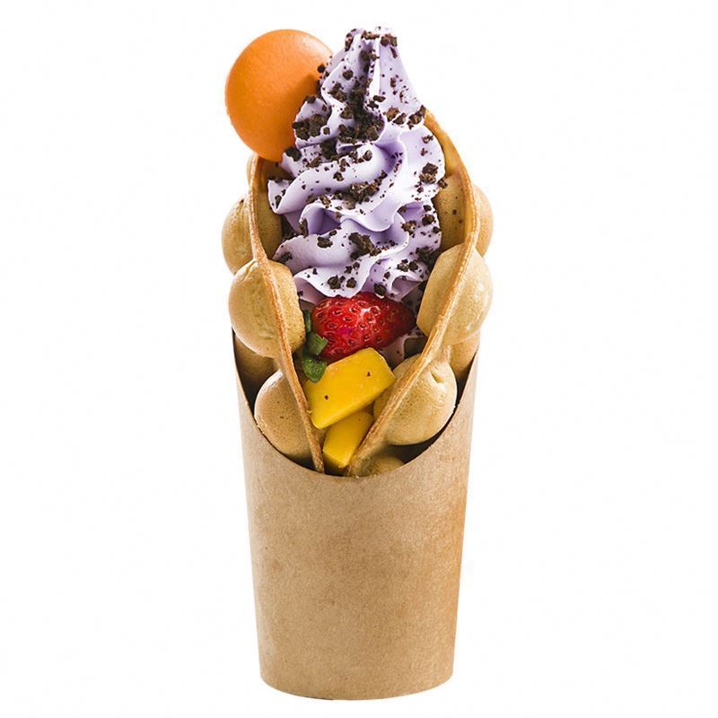 16OZ Waffles Paper cone paper holder for french fries crepe pancake food box