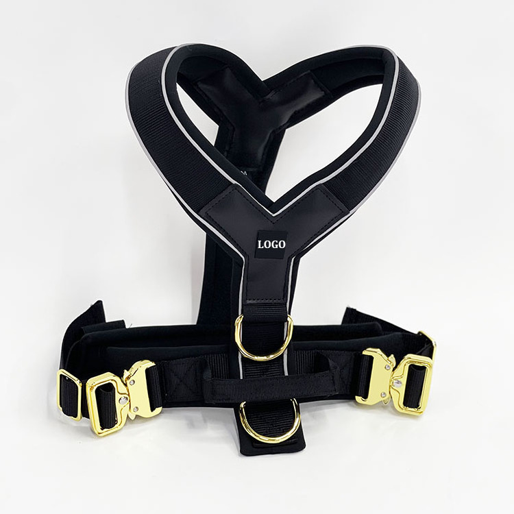 2023 New Personalized Custom Logo Tactic Dog Harness Reflective Designer Training High Quality Pet Dog Harness with Metal Buckle