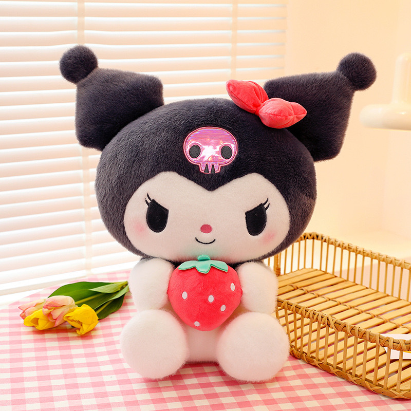 Best Selling Cute Pink Strawberry Plushy My melody Kuromi Kawaii sanrioo plushy for kids best gift sets for gifts 2024