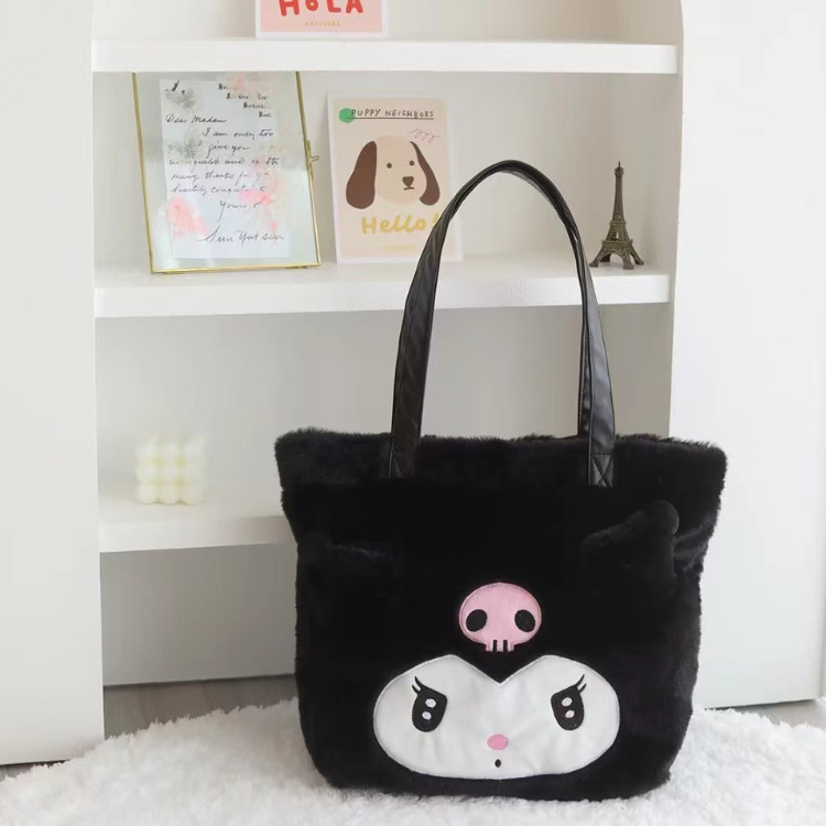 Hot Selling Kawaii Sanrio Tote Bag Women's Storage Bag Monster Kuromi Hello KT Jewelry Makeup Plush Backpack