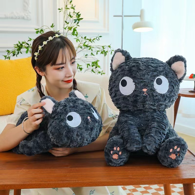 Hot Selling Big Cat Stuffed Animal Plush Toys Cute Black Cat Plush Toys