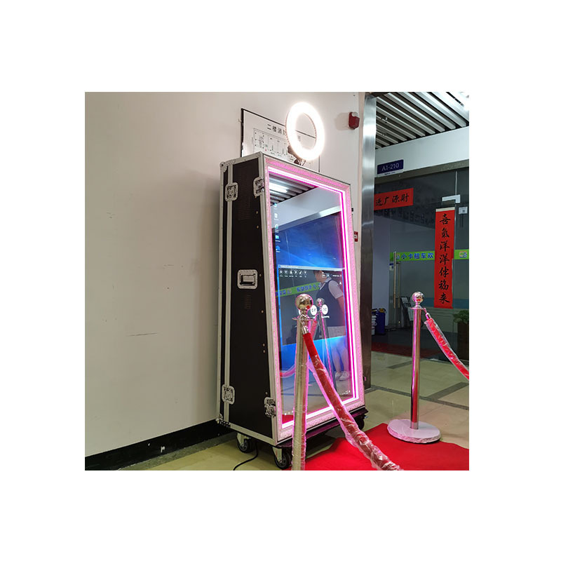 portable wedding vogue augmented reality selfie magic mirror photo booth shell kiosk machine led frame enclosure