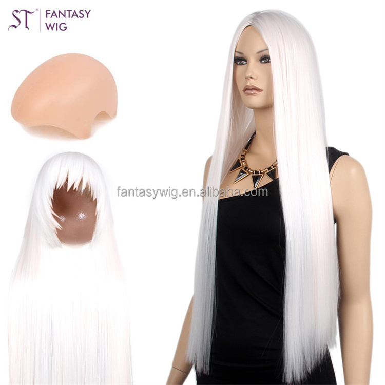 ST Guangzhou Factory Wholesale Cheap Wigs Super Long Wigs Straight White Wigs Synthetic Hair Display Mannequin Head