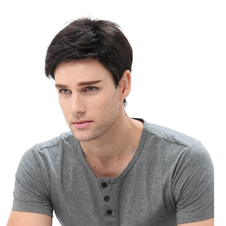 Synthetic Full Wig Wholesale German Synthetic Short Fiber Hair Wigs Men