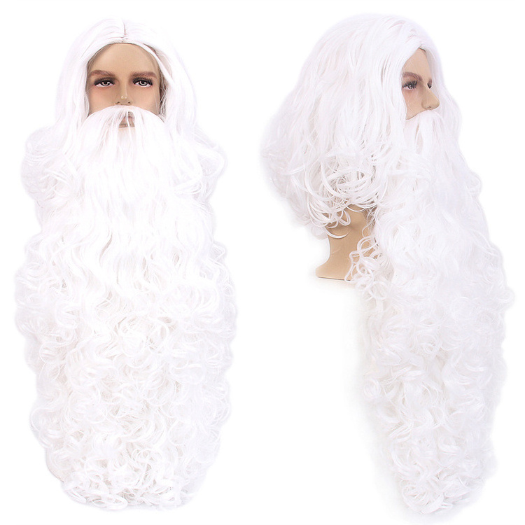 New Design 32 Inches Professional Yak Hair Father Christmas Beard - Wig And Peard Santa